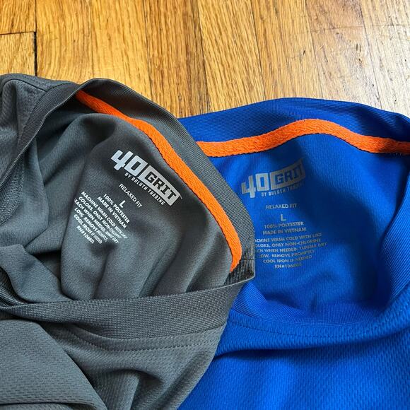 40 Grit Duluth Shirt Mens Large Gray Blue Workwear 2 Shirt Lot - Picture 8 of 8